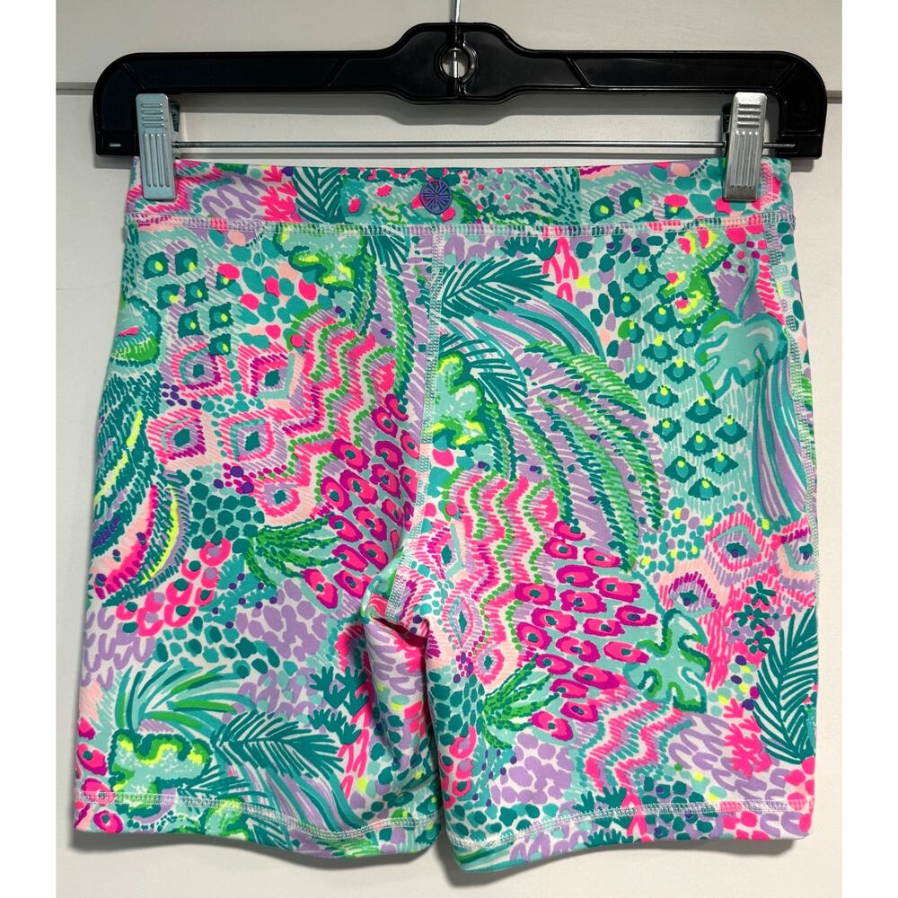 Lilly Pulitzer LUXLETIC Weekender High Rise Bike Shorts Floral Print Size XL - Picture 3 of 5